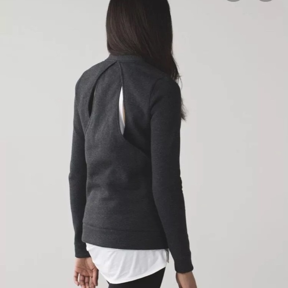 Lululemon Go Endeavour Grey Long Sleeve Back Cut Out Sweatshirt Size 8. No tags - Picture 1 of 6